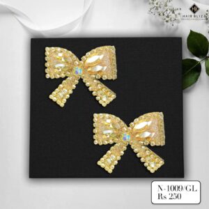 set of 2 mini bow gold