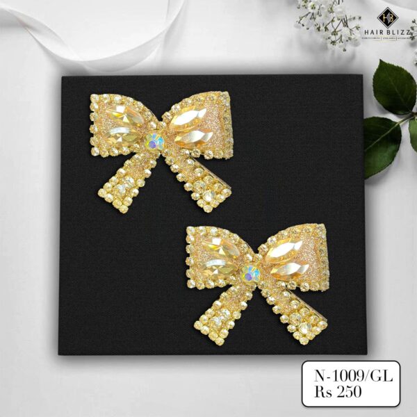 set of 2 mini bow gold